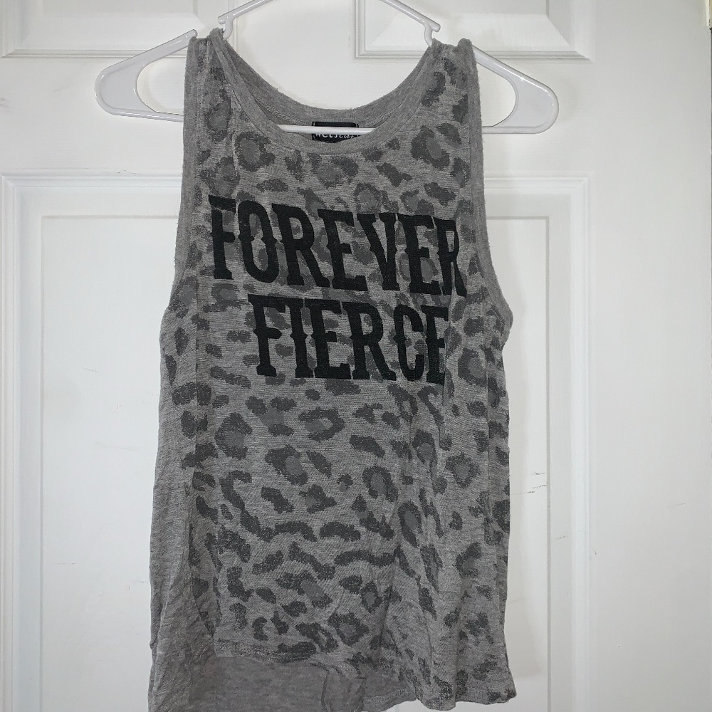 Gray Cheetah  gym tank